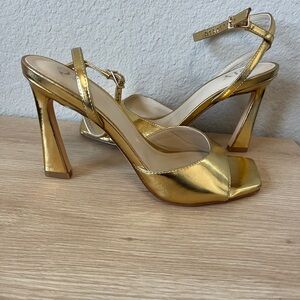 Elegant Gold Heeled Sandals